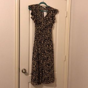 Animal print vneck dress